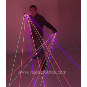stage performance RGB laser gloves with 7pcs Laser